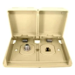 Prime Products® 086306 - Colonial White Double TV & Phone Outlet