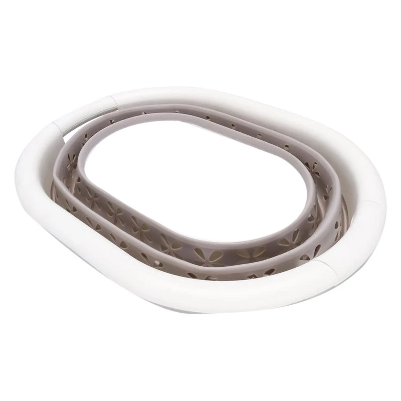 Camco® 51951 - White/Taupe Plastic Collapsible Laundry Basket - Image 3