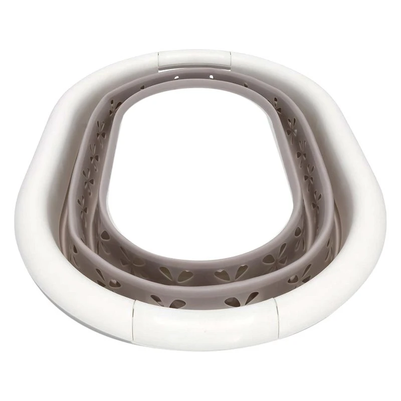 Camco® 51951 - White/Taupe Plastic Collapsible Laundry Basket - Image 6