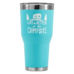 Camco® - "Life Is Better At The Campsite" 30 Oz. Stainless Steel Thermo Tumbler With "Life Is Better At The Campsite" Logo