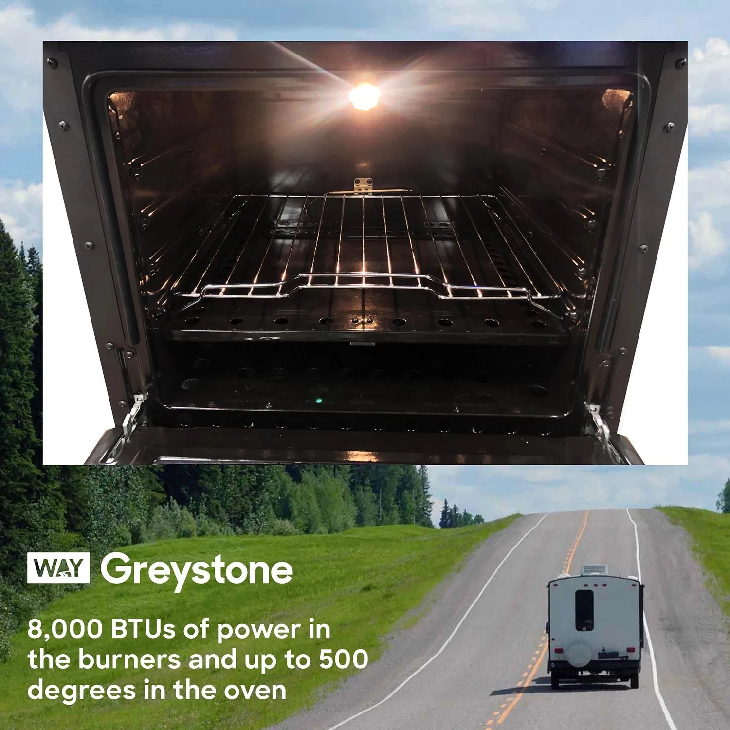 Way Interglobal® CF-RV21 - Greystone™ 21" RV Gas Cooking Range - Image 5