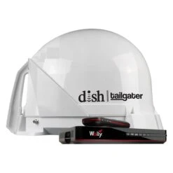 King® - Tailgater™ White Portable 1 Receiver Satellite Tv Antenna And Wally Receiver Bundle