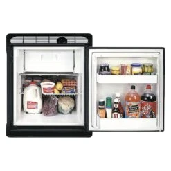 Norcold® EV0041L - EV Series 3.6 Cu Ft Black Left Hand AC/DC Built-In Compact Single Door RV Refrigerator & Freezer
