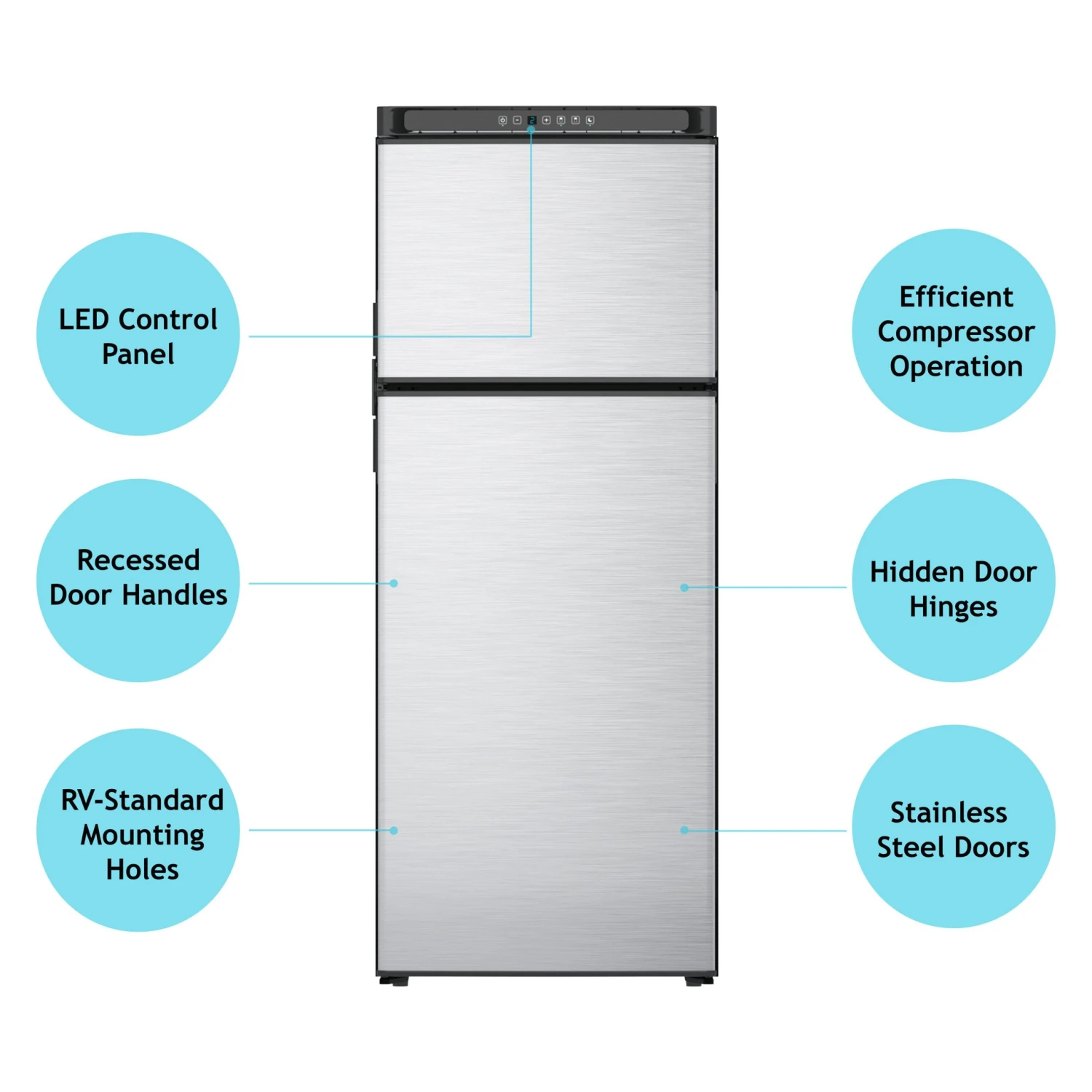 Norcold® N10DCBKR - Polar™ 10 Cu Ft Matte Black Right Hand AC/DC Built-In Double Door RV Refrigerator & Freezer - Image 4