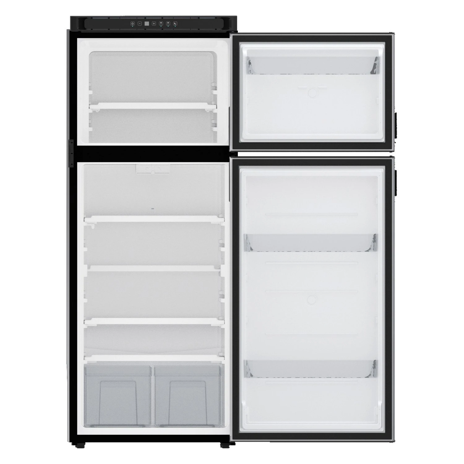 Norcold® N10DCBKR - Polar™ 10 Cu Ft Matte Black Right Hand AC/DC Built-In Double Door RV Refrigerator & Freezer